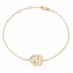 Bracelet sur chaîne Double Cœurs R10