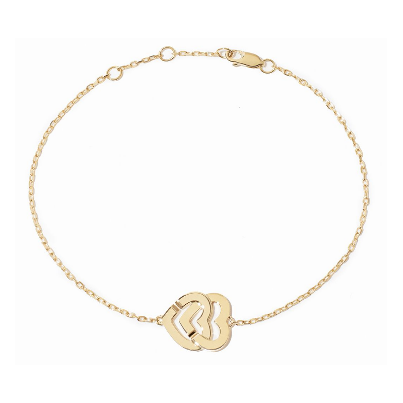 Bracelet sur chaîne Double Cœurs R10 Bracelet sur chaîne Double Cœurs R10